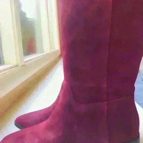 NEW! Lucky Brand Lefara Sugar Red Suede Boots. - Picture 7 of 10